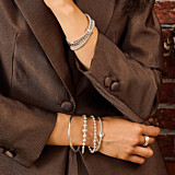 Annabel Initial 925 Sterling Silver Charm Bracelet Stack
