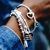 Sama My Guardian Angel Bracelet Stack - Sterling Silver 