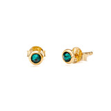 NU & MII Anya Emerald Stud Gold Earrings