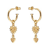 Outlet Vintage Heart Gold Hoop Earrings