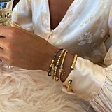 Hematite Twirl Gold Bangle