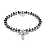 Hematite Disc Silver Bracelet - My Guardian Angel