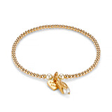 Hera Pearl Gold Plated Charm Bracelet - Petal Pearl