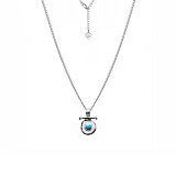 Mosaic Turquoise Silver Necklace