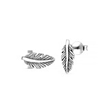 Esme Feather Stud Silver Earrings