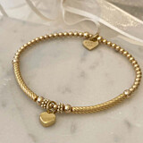 Pipa Boxed Heart Gold Plated Charm Bracelet