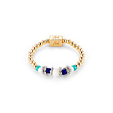 Boho Gold Plated Ring - White