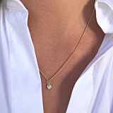Tiny Crystal Heart Gold Plated Necklace