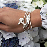 Santeenie Silver Charm Bracelet - Feather