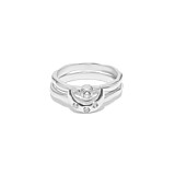Crystal Moon Silver Ring Stack