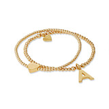 Bella Anna Gold Plated Charm Bracelet - Initial