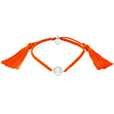 Tree of Life Silver Friendship Bracelet - Orange