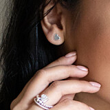Saba Heart Silver Stud Earrings