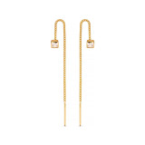NU & MII Square Crystal Chain Gold Plated Earrings