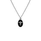 Outlet Black Silhouette Angel Silver Necklace
