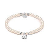 Poppy Pearl Silver Bracelet - Flower