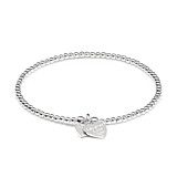 Santeenie Silver Charm Bracelet - Laughter Love Life Motto