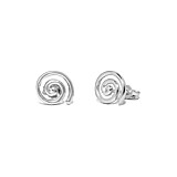 Spiral Silver Stud Earrings
