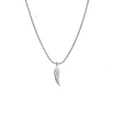 42 Men's Rope Silver Chain Necklace - Angel Wing