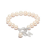 Toggle Pearl Silver Bracelet - Initial