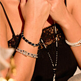 Looped Mini Blisski Silver Bracelet - Black Crystal