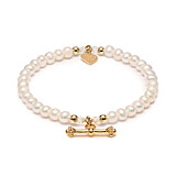 Poppy Pearl Gold Plated Bracelet - T-Bar
