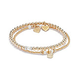 Pearly Gold Plated Bracelet Stack