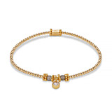Labradorite Crystal Heart Gold Plated Charm Bracelet