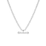NU & MII Limelight Bar Silver Chain Necklace