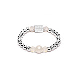 Poppy Pearl Silver  Ring - Clear Crystal