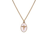 Cream Silhouette Angel Gold Plated Necklace