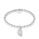 Mini Orchid Silver Charm Bracelet - Feather