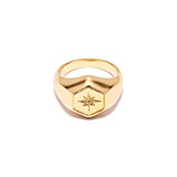 Outlet NU & MII Havana Star Signet Gold Ring