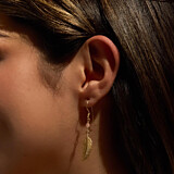 Feather Gem Gold Plated Earrings - Choice of Colour