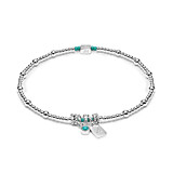 Personalised Zodiac Tag and Birthstone Bracelet - Sterling Silver