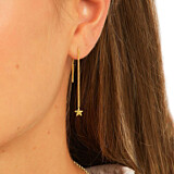 Outlet Galaxy Star Gold Pull Through Earrings