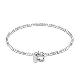 Santeenie Silver Charm Bracelet - Solid Heart