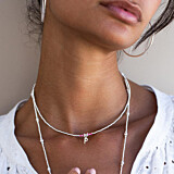 Piccolo Neon Orange Silver Charm Necklace - Choice of initial