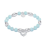 Amazonite Silver Bracelet - Solid Heart
