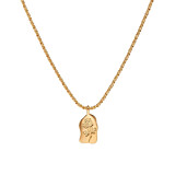Engraved Rose Pendant Gold Plated Necklace