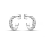 Textured Silver Hoop Earrings