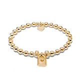 Indigo Gold Plated Charm Bracelet - Love Lock