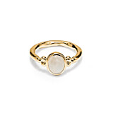 NU & MII Moonstone Oval Gold Plated Ring