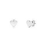 Saba Heart Silver Stud Earrings