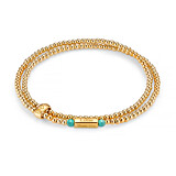 Phoebe Looped Personalised Gold Plated Bracelet - Turquoise