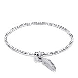 Santeenie Silver Charm Bracelet - Feather