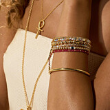 Outlet Amigo Gold Plated Bracelet - Burgundy