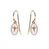 Cream Silhouette Angel Gold Plated Earrings