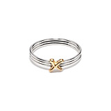 Outlet Kiss Silver and Gold Ring