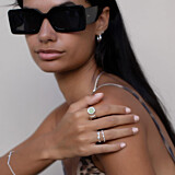 NU & MII Seville Silver Ring - Green Phrenite